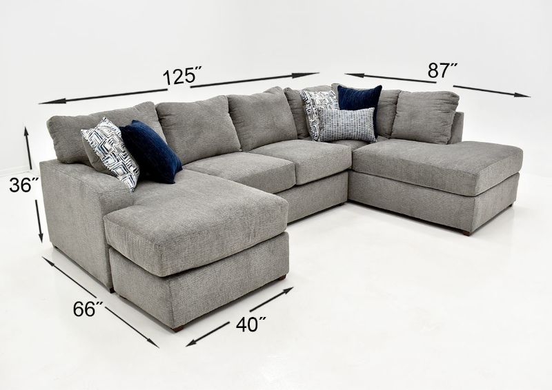 Picture of Flamenco Double Chaise Sectional Sofa - Gray