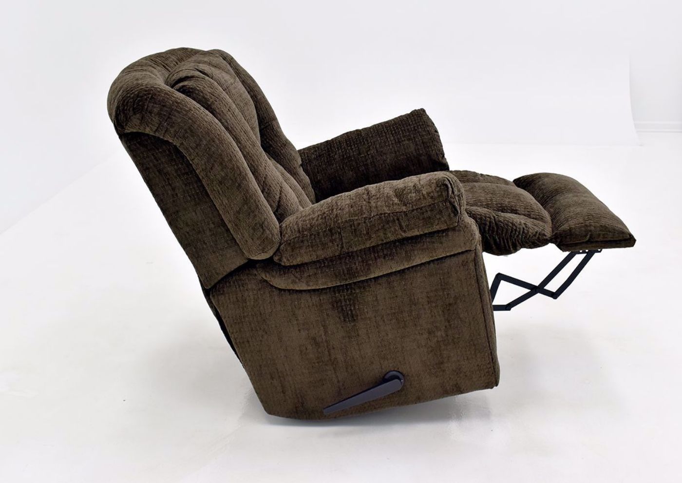 Brown Show Biz Swivel Recliner by Lane Home Furnishings Side Opened View | Home Furniture Plus Bedding