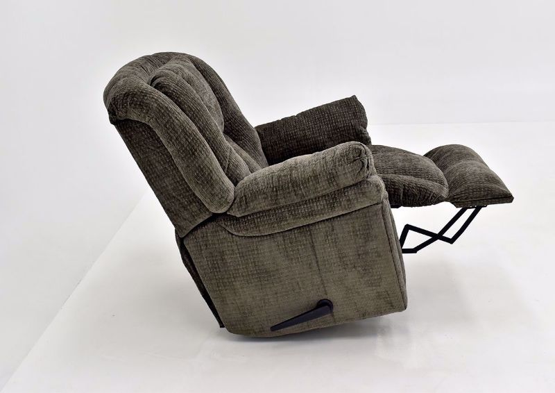 Mink Show Biz Swivel Recliner by Lane Home Furnishings Side Opened View | Home Furniture Plus Bedding