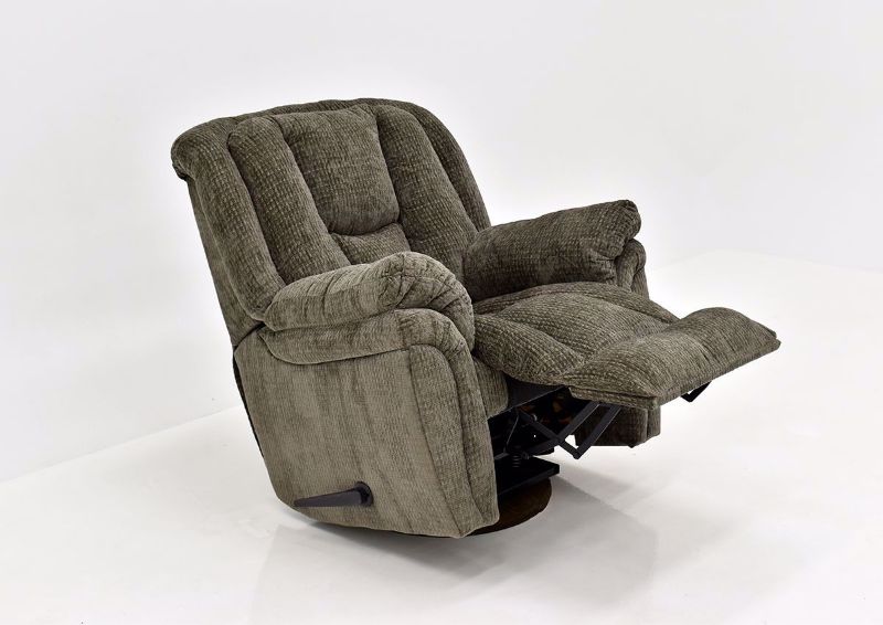 Mink Show Biz Swivel Recliner by Lane Home Furnishings Angle Opened View | Home Furniture Plus Bedding