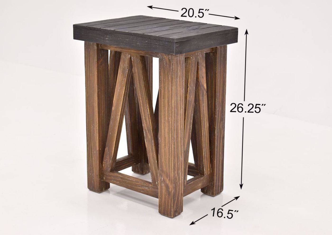 Brown Spencer Chairside Table by Vintage Furniture dimensions | Home Furniture Plus Bedding