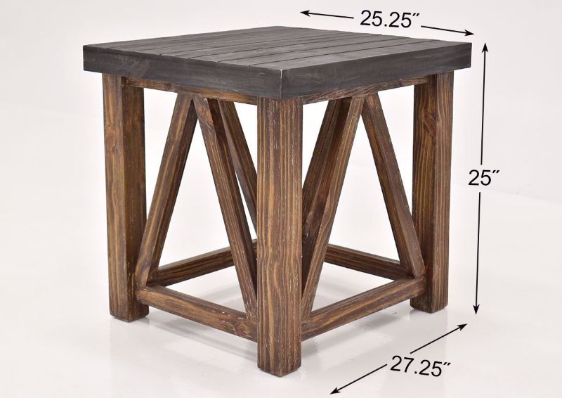 Brown Spencer End Table by Vintage Furniture dimensions | Home Furniture Plus Bedding