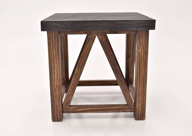 Brown Spencer End Table by Vintage Furniture side view | Home Furniture Plus Bedding