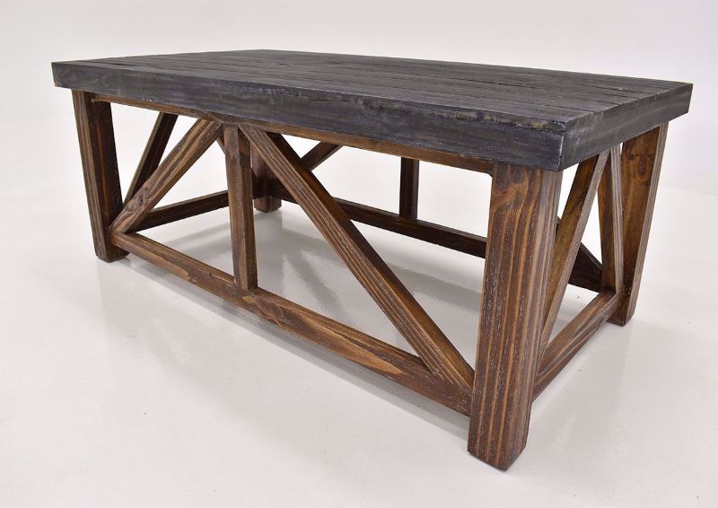 Brown Spencer Coffee Table by Vintage Furniture angle view | Home Furniture Plus Bedding