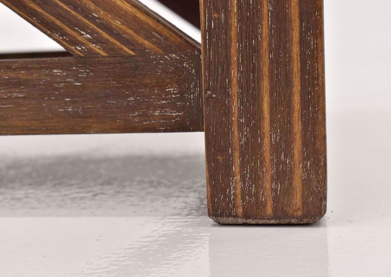 Brown Spencer Coffee Table by Vintage Furniture leg close up | Home Furniture Plus Bedding