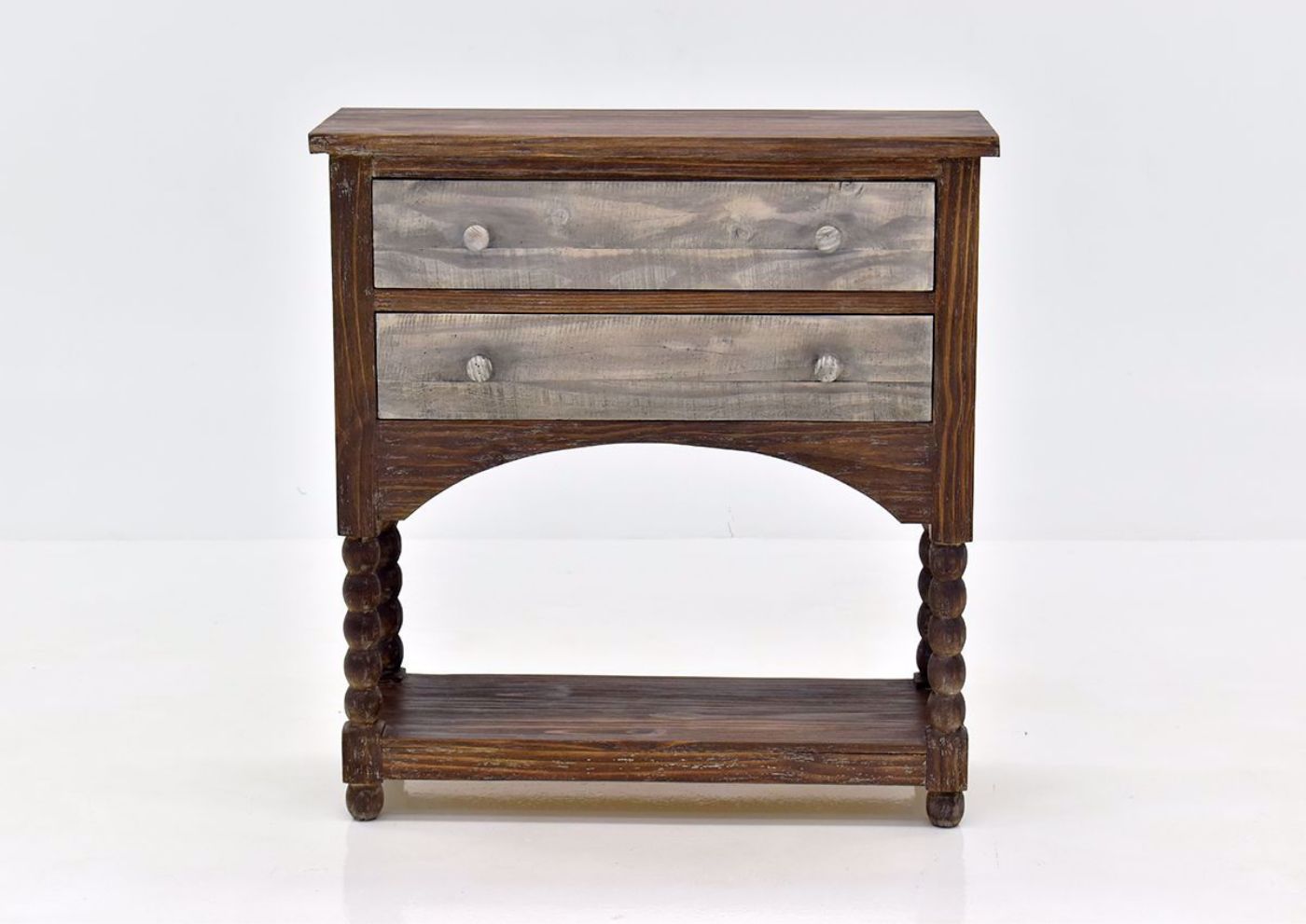 Hazel 2 Drawer Accent Console Table with Rustic Brown Finish | Home Furniture Plus Bedding