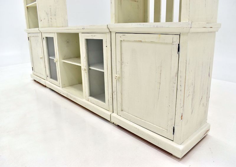 White Garrison Entertainment Center by Vintage Furniture angle close up  | Home Furniture Plus Bedding