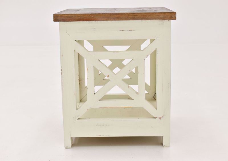 White Grande End Table by Vintage Furniture side view | Home Furniture Plus Bedding