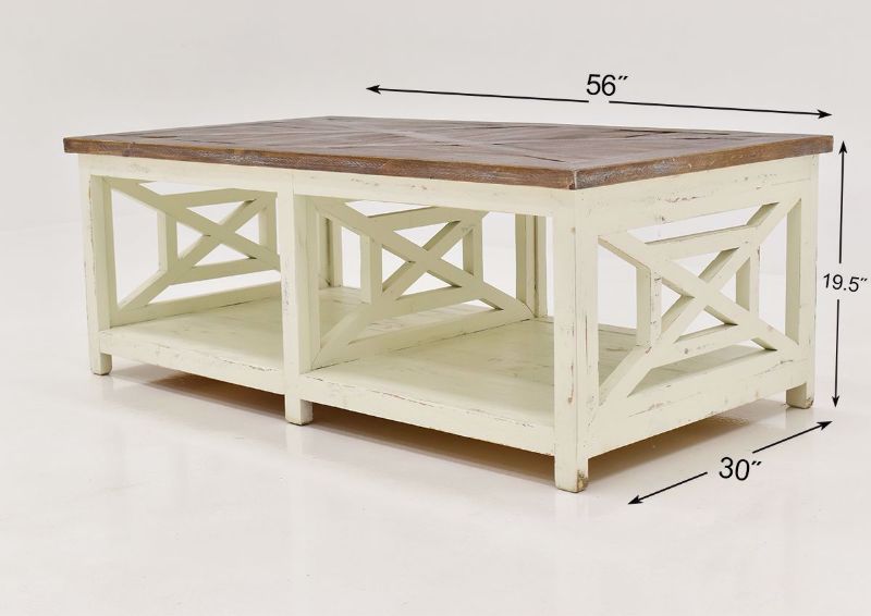 White Grande Coffee Table by Vintage Furniture dimensions | Home Furniture Plus Bedding
