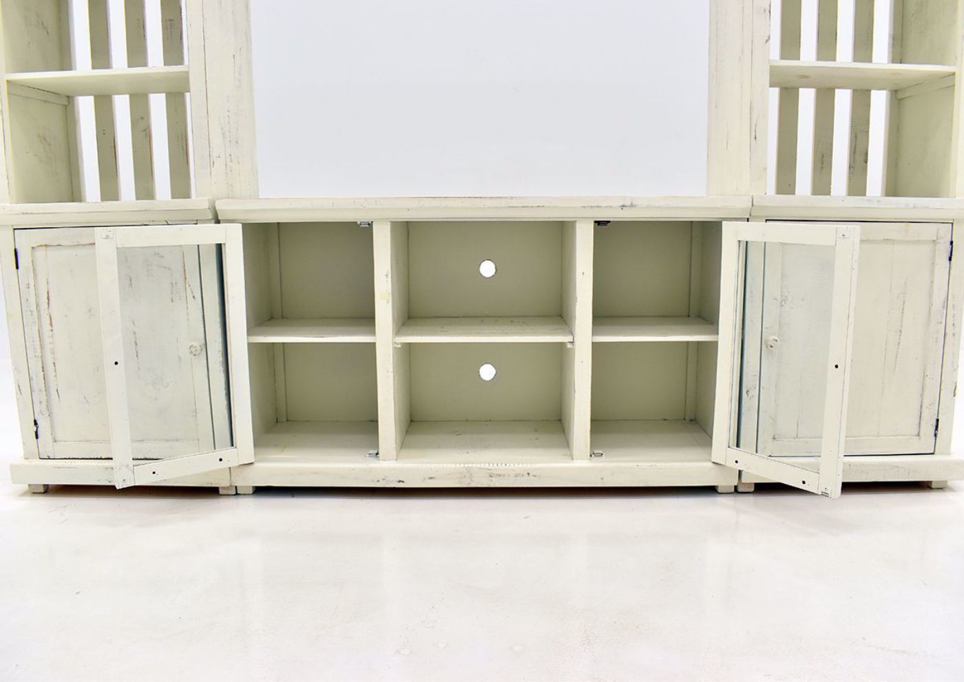 Center Section with Shelves of the Garrison Entertainment Center – White | Home Furniture Plus Bedding