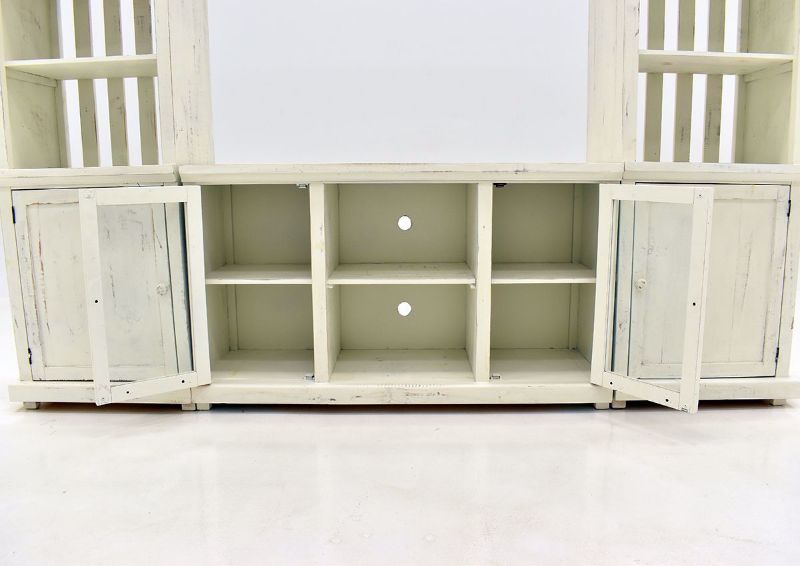 Center Section with Shelves of the Garrison Entertainment Center – White | Home Furniture Plus Bedding