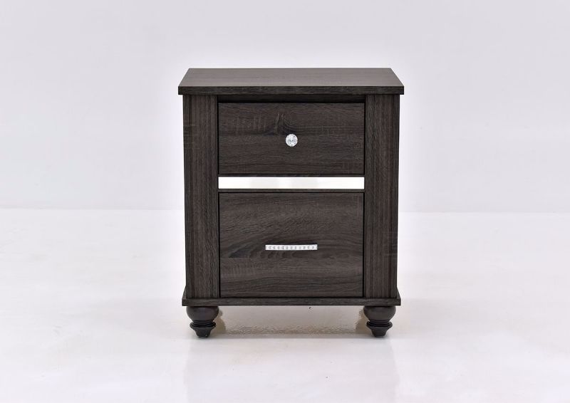 Gaston 2 Drawer Nightstand by Crown Mark in Black Finish | Home Furniture Plus Bedding