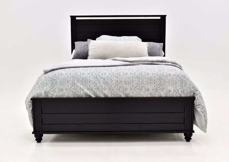 Gaston Queen Size Bed  by Crown Mark with Black Finish | Home Furniture Plus Bedding