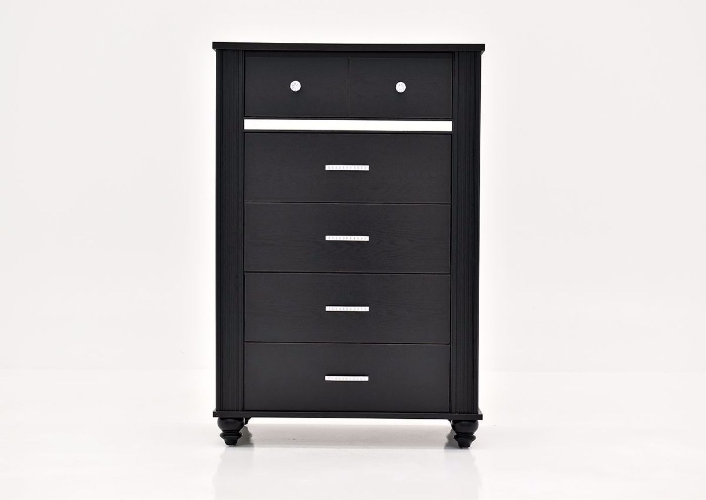 Gaston Chest of Drawers by Crown Mark with Black Finish | Home Furniture Plus Bedding