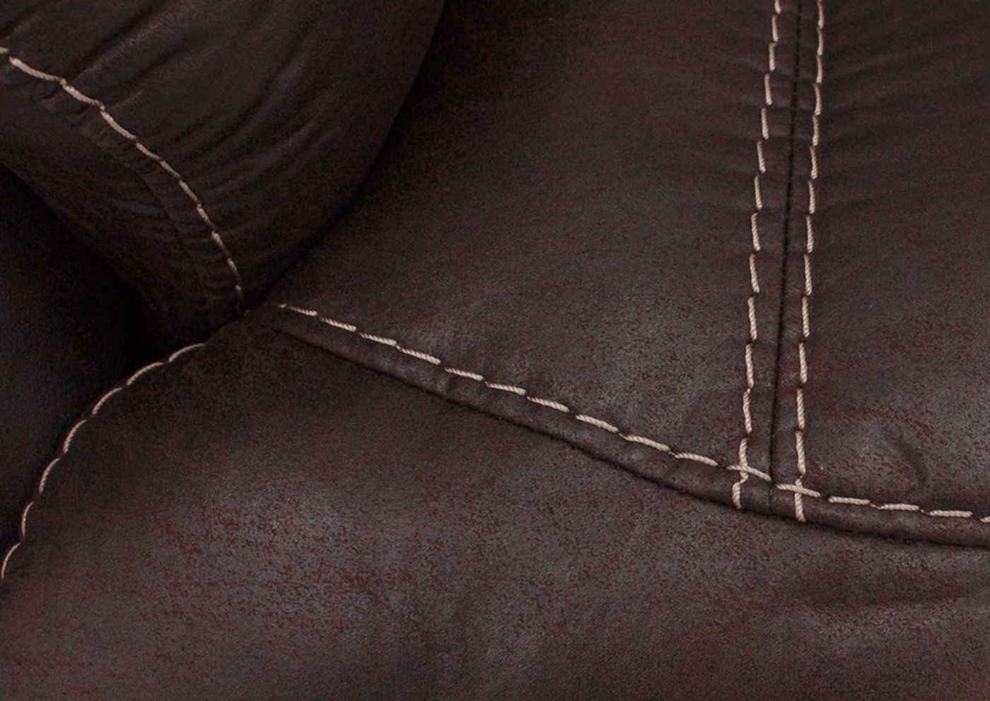 Palance Swivel Glider Recliner Brown Upholstery Showing the Accent Stitching Detail | Home Furniture Plus Mattress