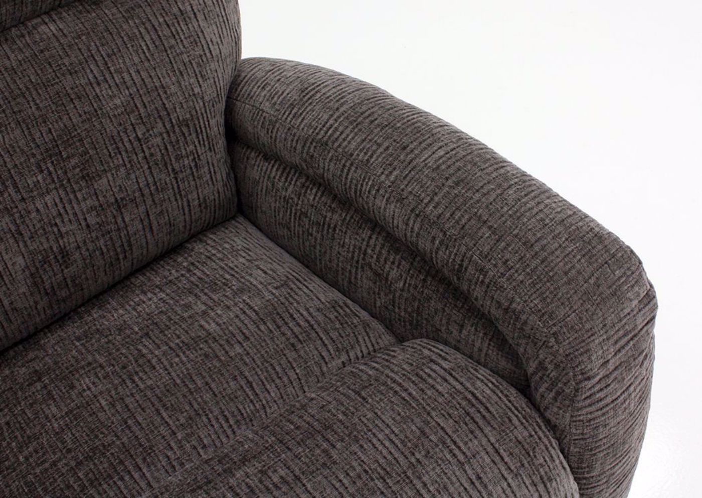 Gray Laurence Swivel Glider Recliner Arm Detail | Home Furniture Plus Mattress