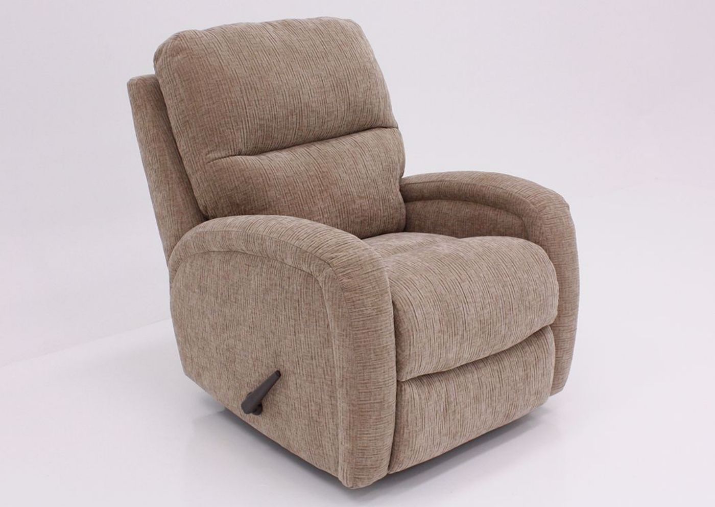 Tan Laurence Swivel Glider Recliner at an Angle | Home Furniture Plus Mattress