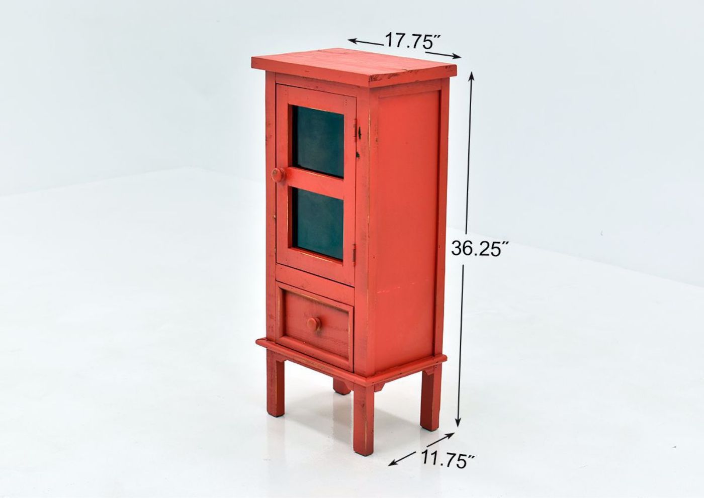Jennings Accent Table by Vintage Furniture with Warm Red Finish  dimensions | Home Furniture Plus Bedding