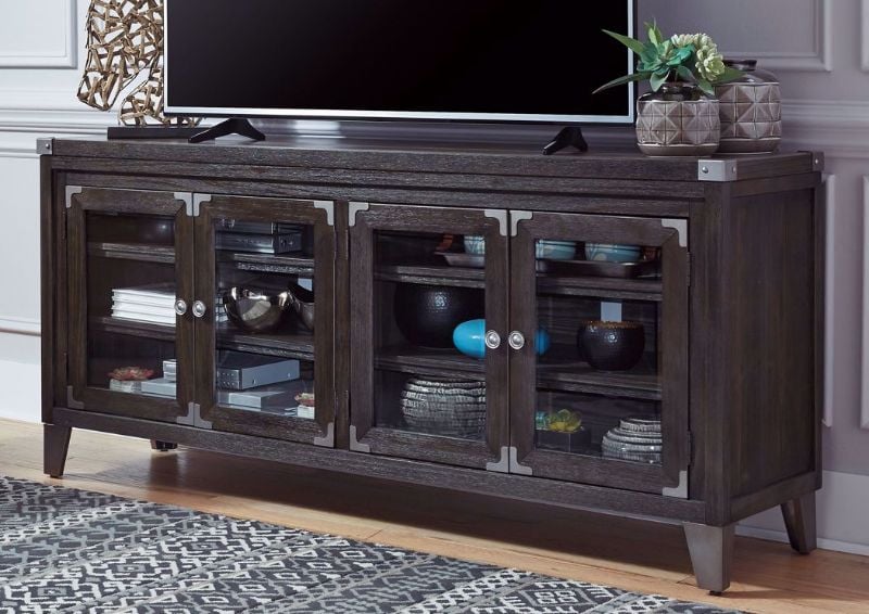 Gray Todoe Large TV Stand by Ashley Furniture | Home Furniture Plus Bedding