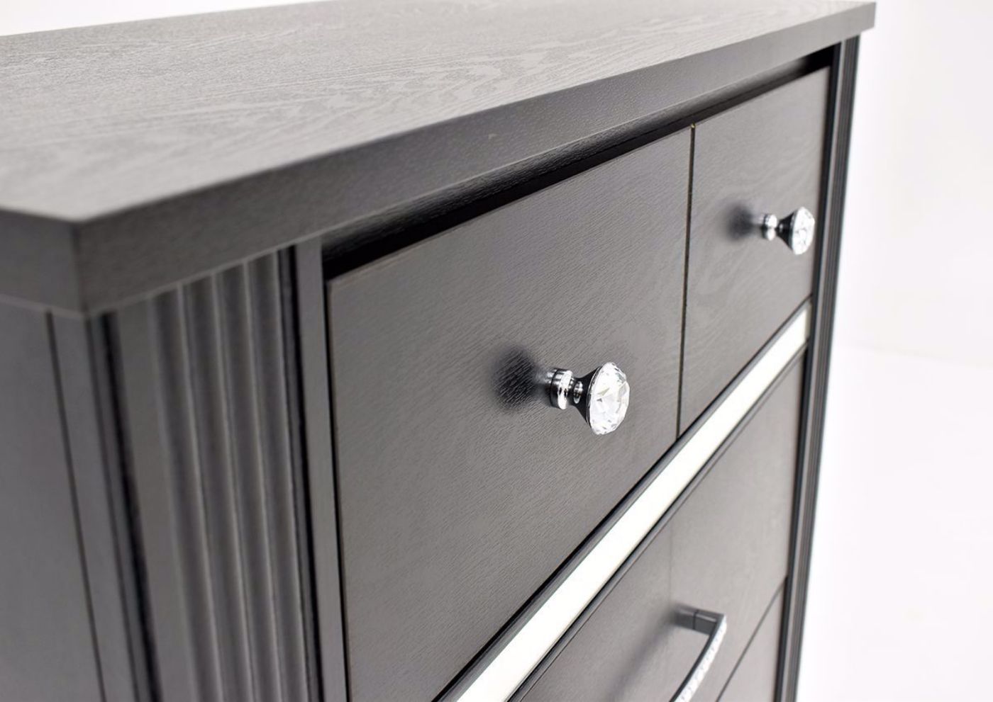 Gaston Chest of Drawers by Crown Mark with Black Finish details | Home Furniture Plus Bedding