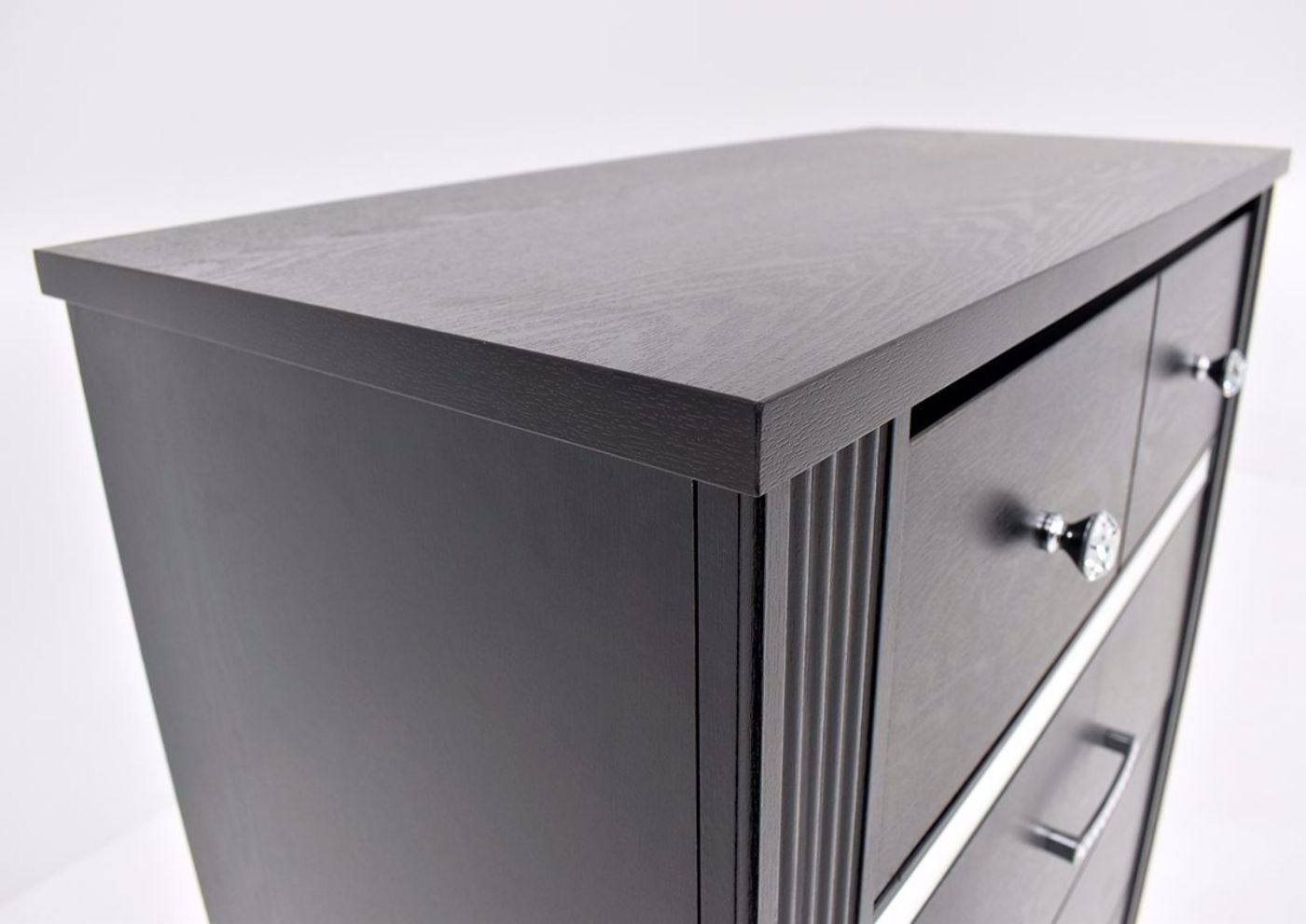 Gaston Chest of Drawers by Crown Mark with Black Finish side details | Home Furniture Plus Bedding