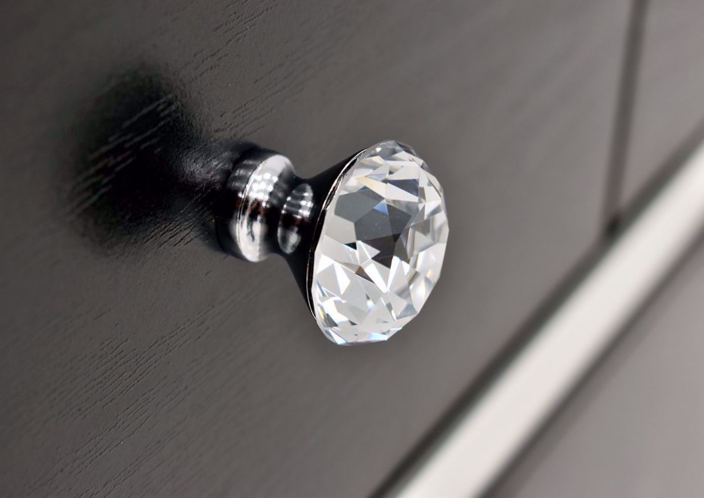 Gaston Bedroom Set with Black Finish Jeweled Knob | Home Furniture Plus Bedding