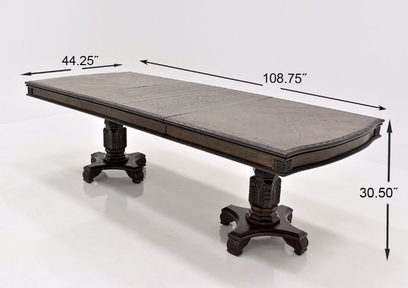 Brown Renaissance 7 Piece Dining Table Set Dimensions | Home Furniture Plus Bedding