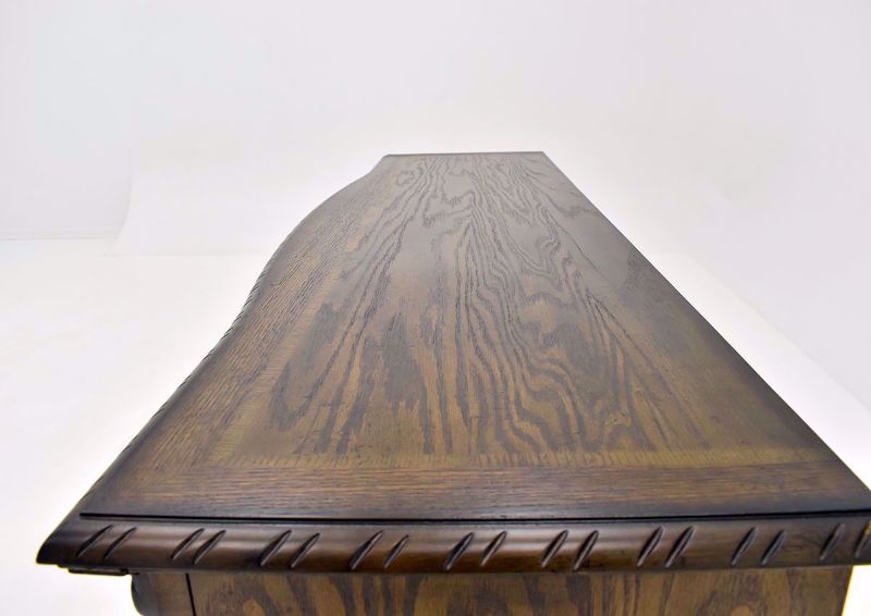 Brown Renaissance Dining Server top wood grain details  | Home Furniture Plus Bedding