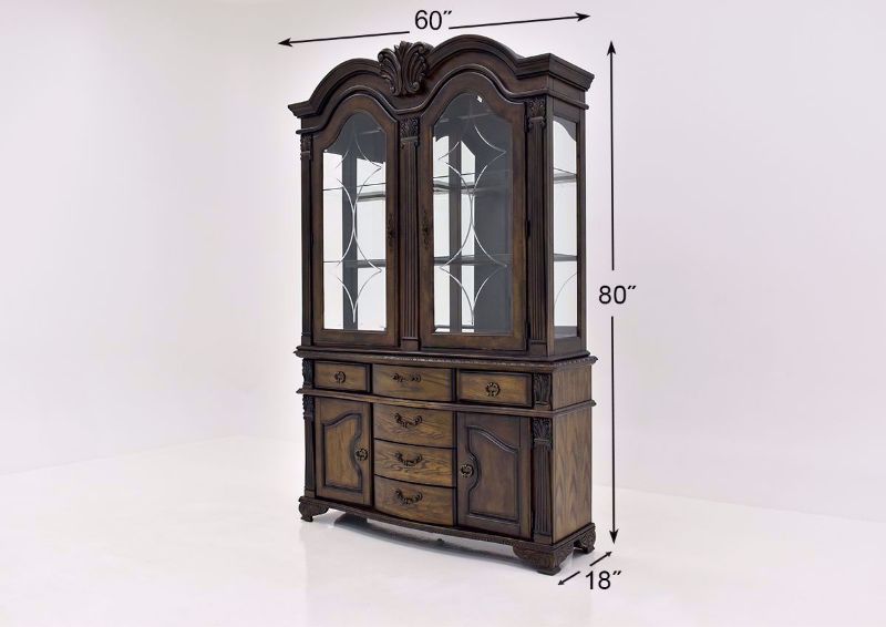 Brown Renaissance Dining Hutch & Server dimensions | Home Furniture Plus Bedding