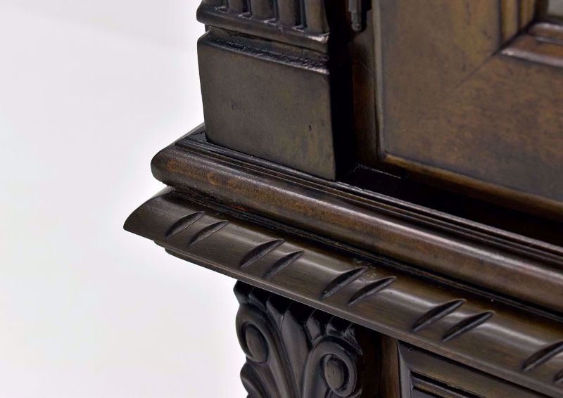 Brown Renaissance Dining Hutch & Server side carving detailing | Home Furniture Plus Bedding