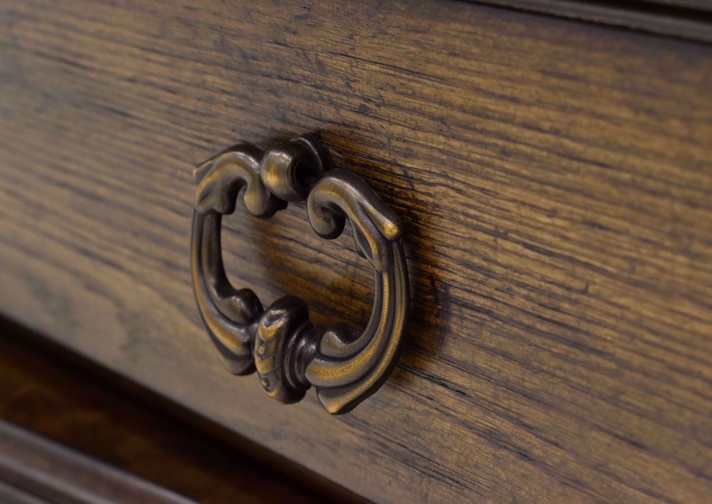 Brown Renaissance Dining Server Drawer Small Hardware Pulls | Home Furniture Plus Bedding