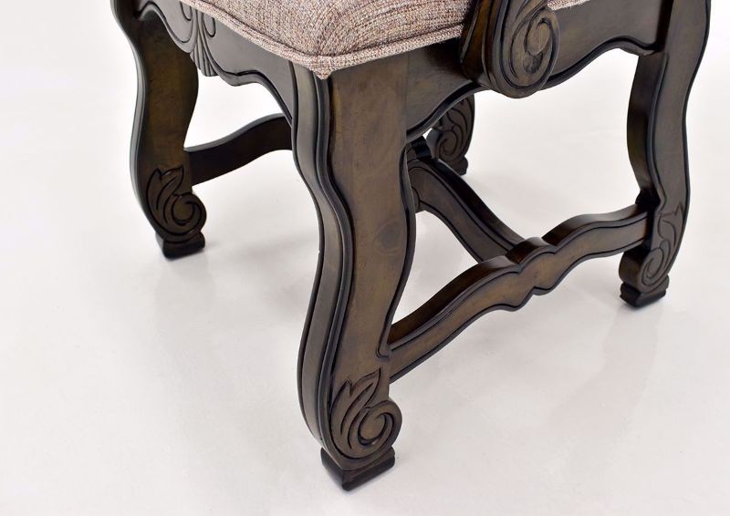 Brown Renaissance Arm Chair leg and feet details| Home Furniture Plus Bedding