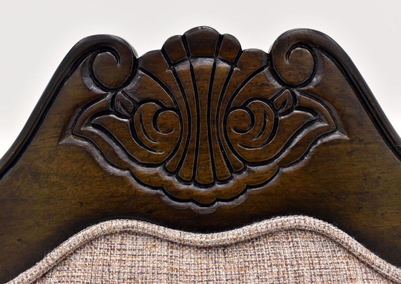 Brown Renaissance Chair Top Detail Carvings  | Home Furniture Plus Bedding