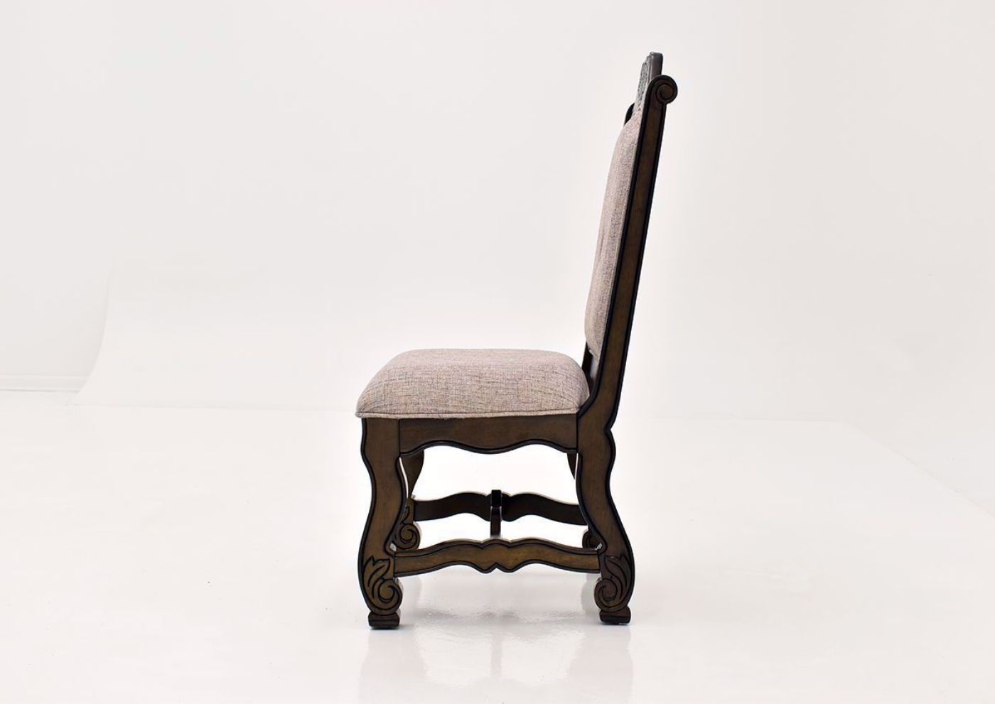 Brown Renaissance Side Chair side view | Home Furniture Plus Bedding