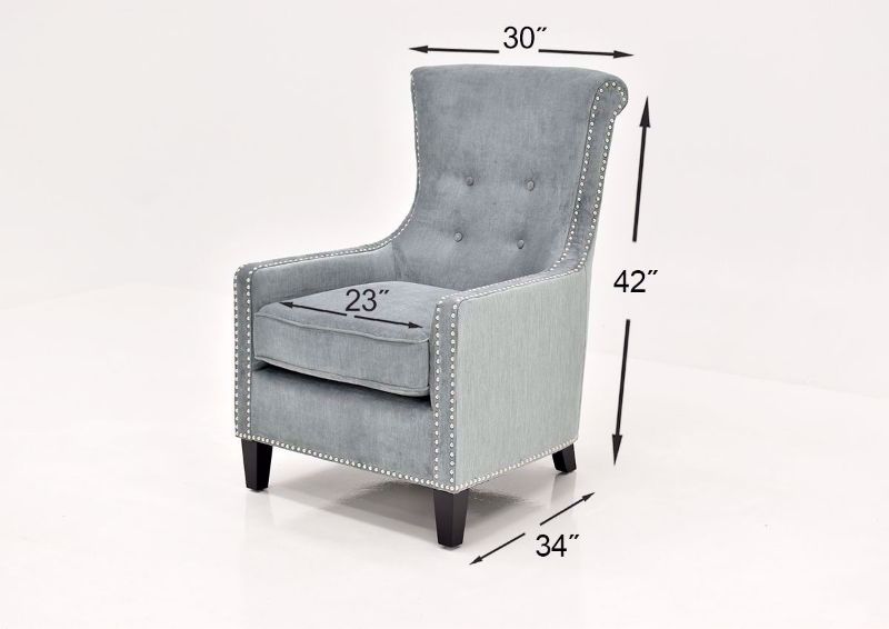 Blue Riker Accent Chair Dimensions | Home Furniture Plus Bedding
