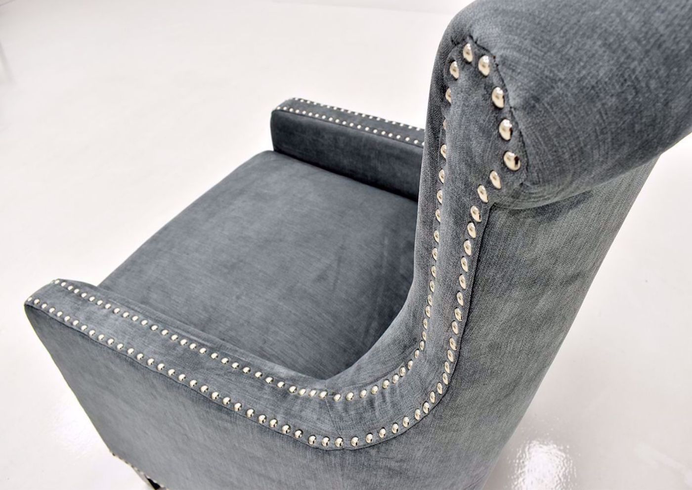 Blue Riker Accent Chair Top Angle View | Home Furniture Plus Bedding