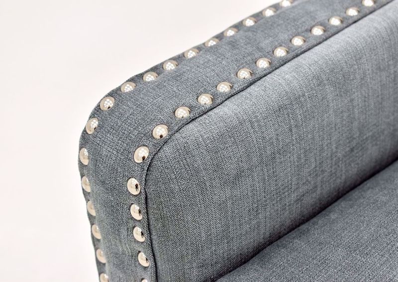 Blue Riker Accent Chair nail head trim on arms | Home Furniture Plus Bedding