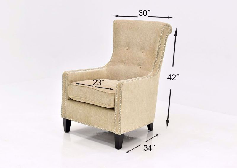 Tan Beige Riker Accent Chair Dimensions | Home Furniture Plus Bedding