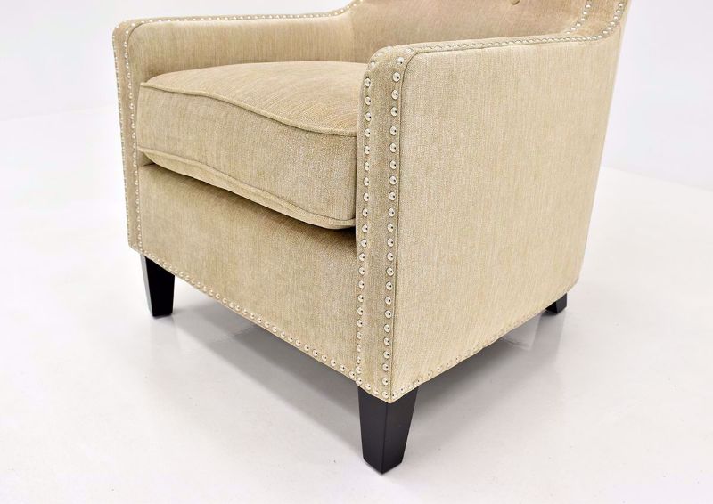 Tan Beige Riker Accent Chair angle view | Home Furniture Plus Bedding