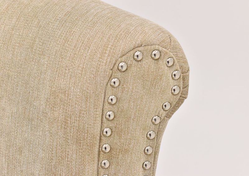 Tan Beige Riker Accent Chair nail head trim on chair back | Home Furniture Plus Bedding