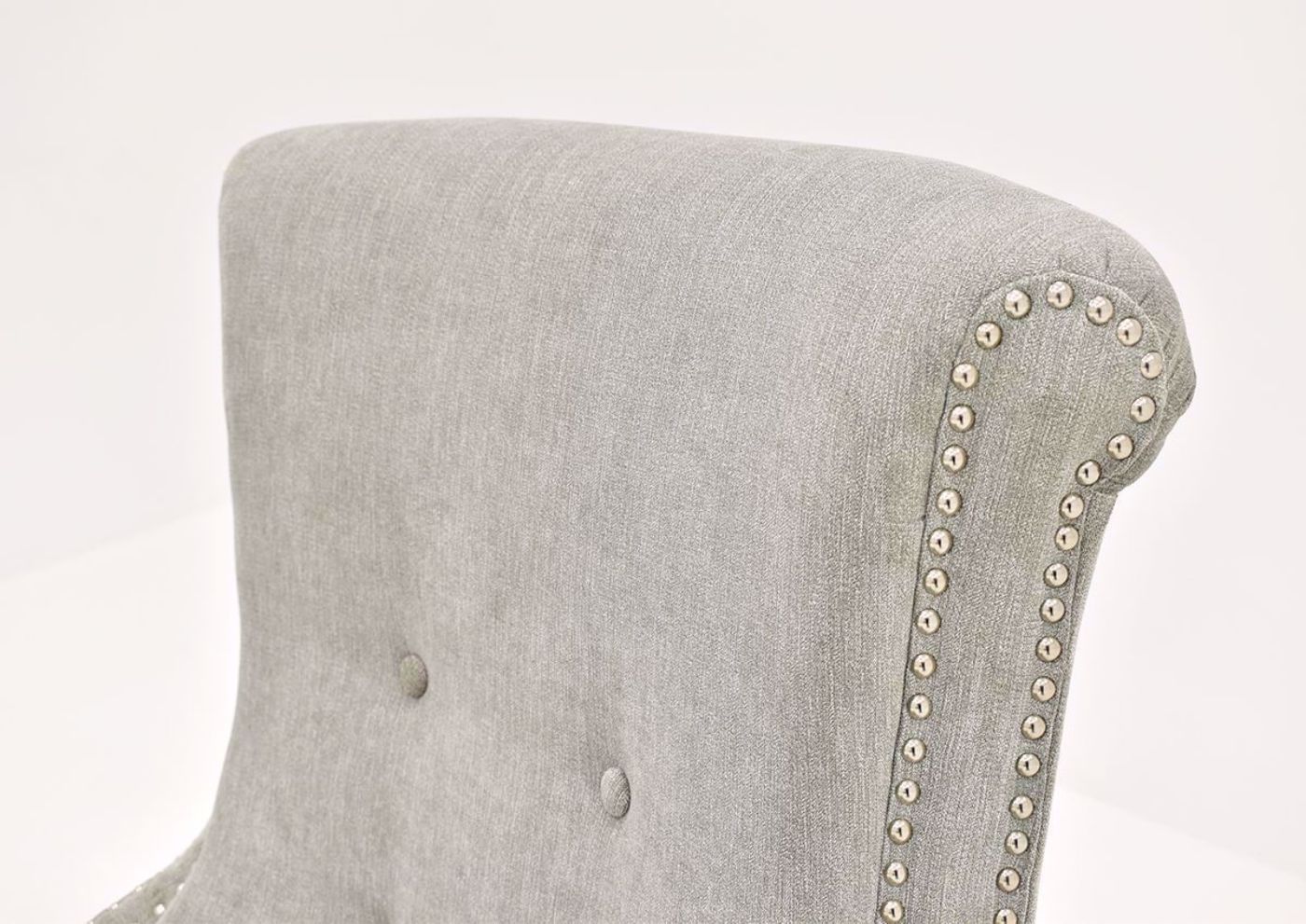 Gray Riker Accent Chair nail head trim on chair back | Home Furniture Plus Bedding