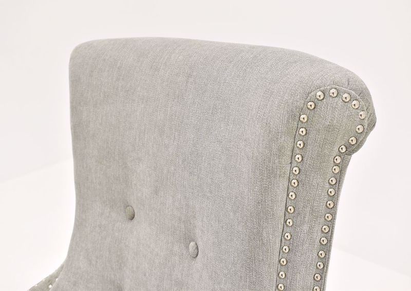 Gray Riker Accent Chair nail head trim on chair back | Home Furniture Plus Bedding