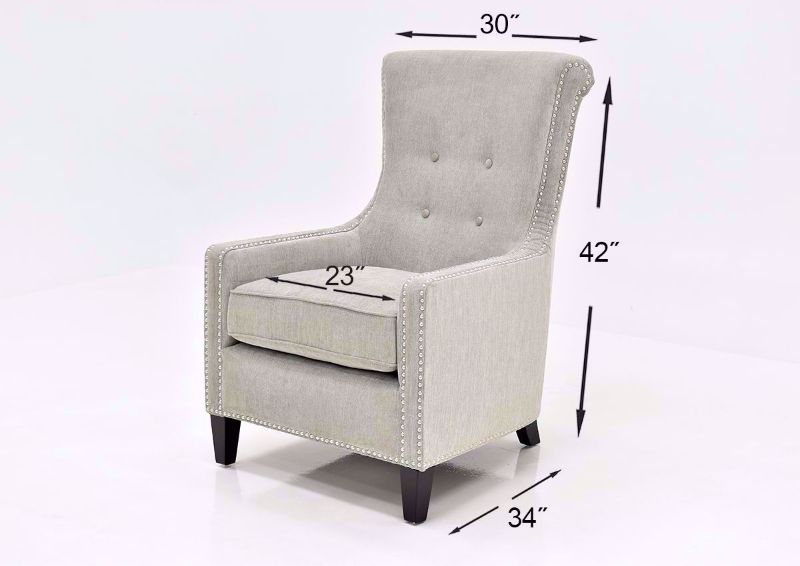 Gray Riker Accent Chair Dimensions | Home Furniture Plus Bedding