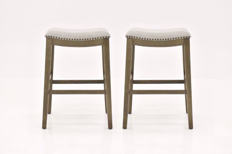 Dexter 30" Bar Height Barstool - Beige with Gray | Home Furniture Plus Bedding