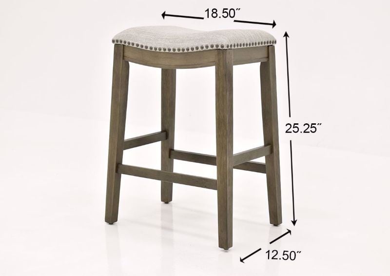 Dexter 24" Counter Height Barstool - Beige with Gray Dimensions | Home Furniture Plus Bedding