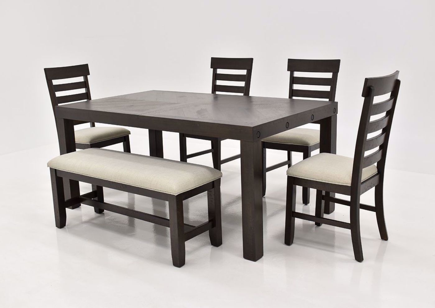 Colorado Standard Height Dining Table Set angle view without leaf extension  | Home Furniture Plus Bedding