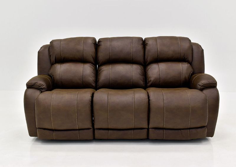 Front Facing View of the Brown Denali Reclining Sofa by HomeStretch | Home Furniture Plus Bedding