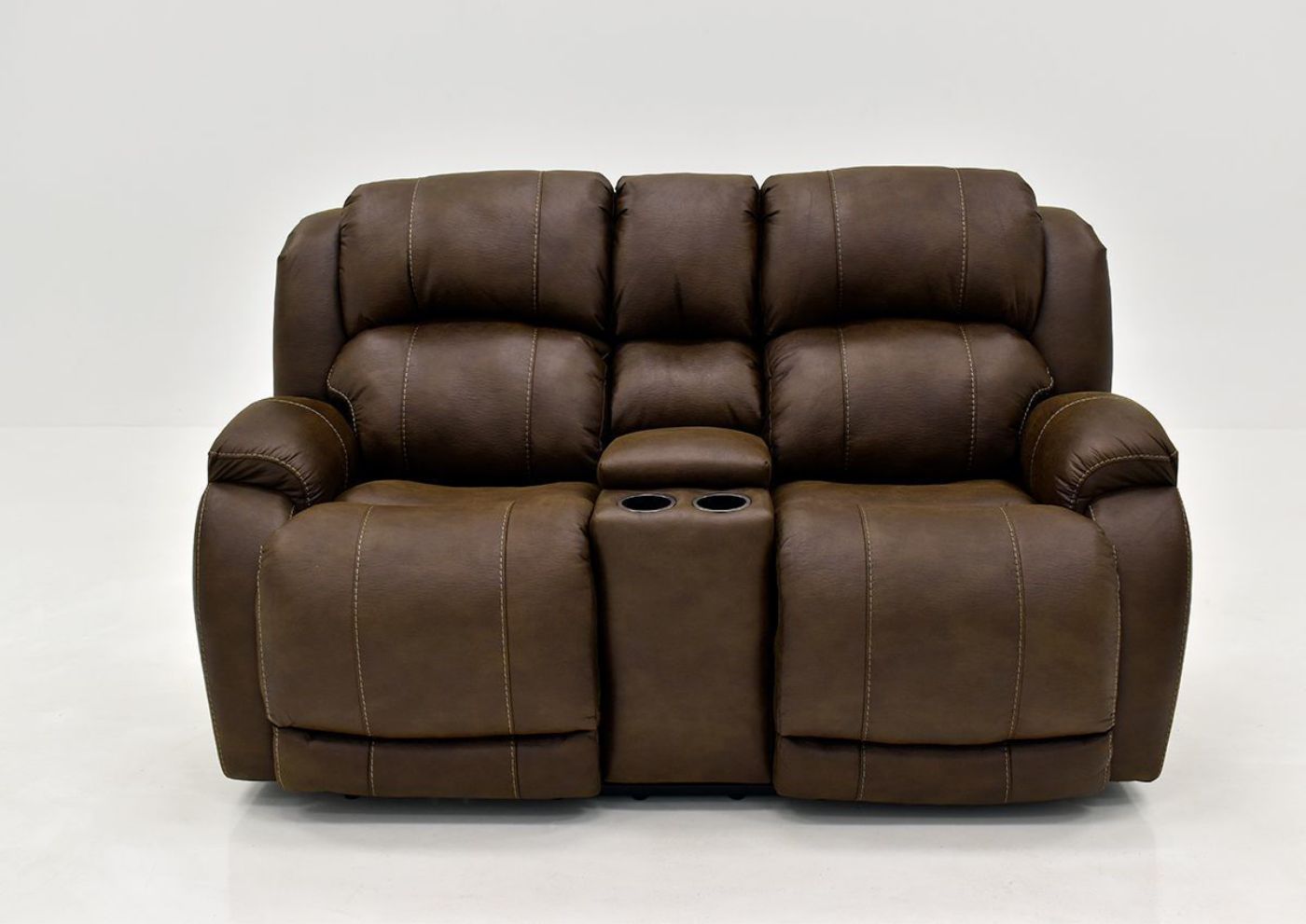 Brown Denali POWER Reclining Loveseat by HomeStretch | Home Furniture Plus Bedding