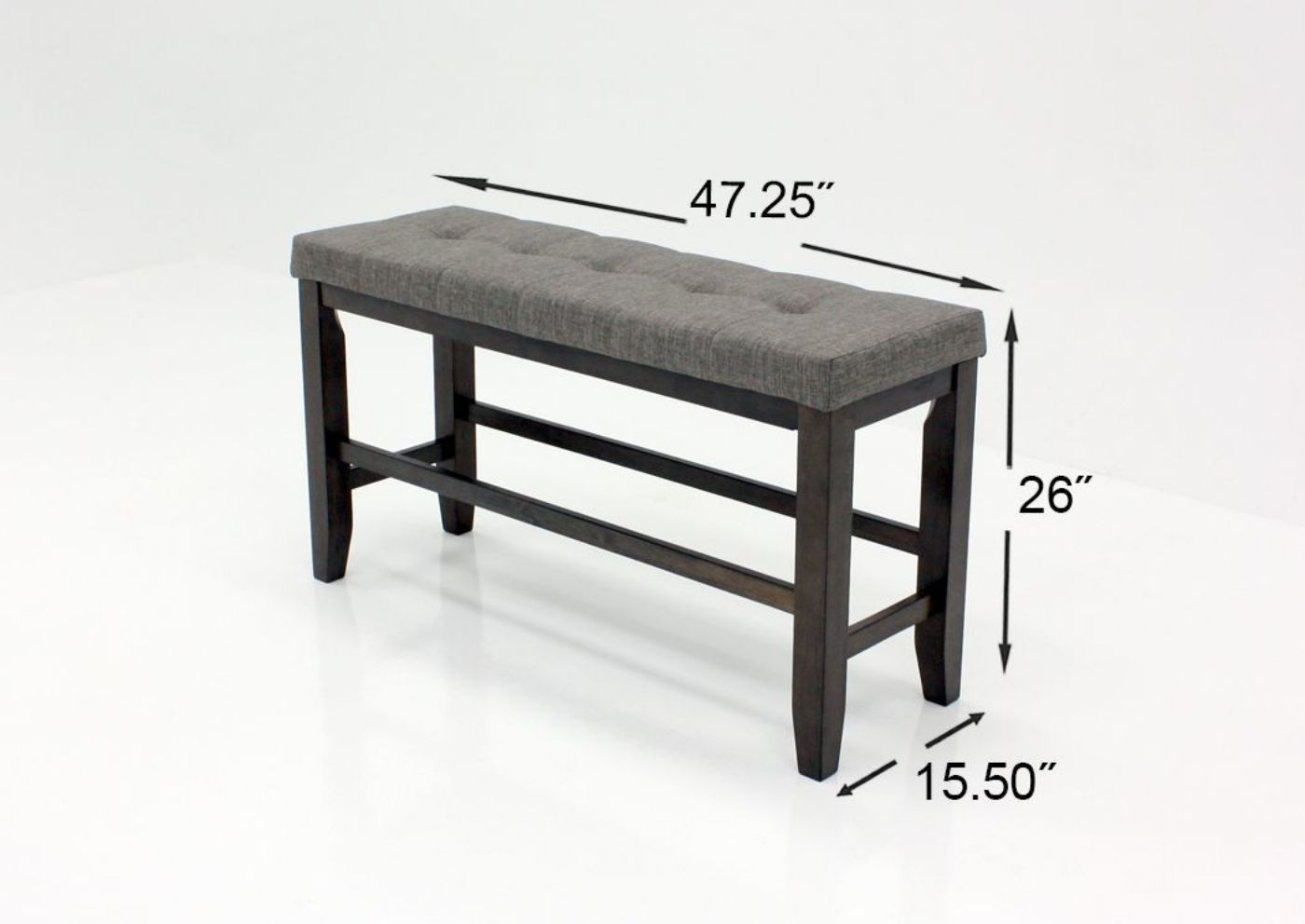 Dark Gray Bardstown Counter Height Dining Table Set With Bench Dimensions | Home Furniture Plus Bedding