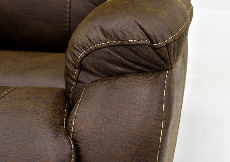 Close Up Detail of the Plush Pillow Arms on the Brown Denali Recliner by HomeStretch | Home Furniture Plus Bedding